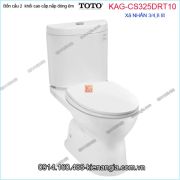 Bồn cầu 2 khối TOTO chính hãng xả 2 nhấn nắp êm KAG-CS325DRT10