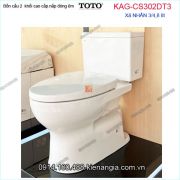 Bồn cầu 2 khối TOTO chính hãng xả 2 nhấn nắp êm KAG-CS302DT3