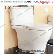 Bồn cầu 2 khối TOTO chính hãng xả GẠT nắp êm KAG-CS767RT3