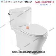 Bồn cầu 2 khối TOTO chính hãng xả GẠT nắp êm KAG-CS767RT10