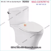 Bồn cầu 2 khối TOTO chính hãng xả GẠT nắp êm KAG-CS767RT10