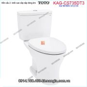 Bồn cầu 2 khối TOTO chính hãng xả 2 nhấn nắp êm KAG-CS735DT3