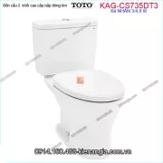 Bồn cầu 2 khối TOTO chính hãng xả 2 nhấn nắp êm KAG-CS735DT3