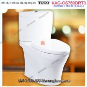 Bồn cầu 2 khối TOTO chính hãng xả 2 nhấn nắp êm KAG-CS769DRT3
