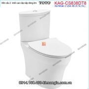 Bồn cầu 2 khối TOTO chính hãng xả 2 nhấn nắp êm KAG-CS838DT8