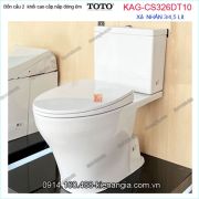 Bồn cầu 2 khối TOTO chính hãng xả 2 nhấn nắp êm KAG-CS326DT10