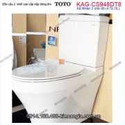 Bồn cầu 2 Nhấn 2 khối TOTO chính hãng nắp rơi êm KAG-CS948DT8