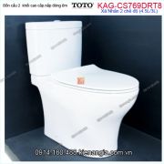 Bồn cầu 2 khối TOTO chính hãng xả 2 Nhấn nắp êm KAG-CS769DRT8
