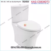Bồn cầu 2 khối TOTO chính hãng xả 2 nhấn nắp êm KAG-CS838DT3