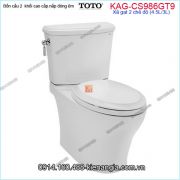 Bồn cầu 2 khối TOTO chính hãng xả GẠT nắp êm KAG-CS986GT9