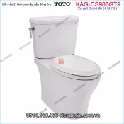 Bồn cầu 2 khối TOTO chính hãng xả GẠT nắp êm KAG-CS986GT9