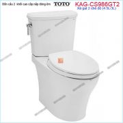 Bồn cầu 2 khối TOTO chính hãng xả GẠT nắp êm KAG-CS986GT2