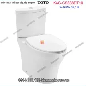 Bồn cầu 2 khối toto chính hãng xả 2 nhấn nắp êm KAG-CS838DT10