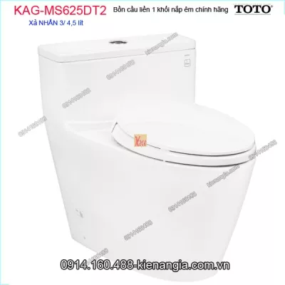 Bồn cầu liền 1 khối TOTO chính hãng xả 2 Nhấn nắp êm KAG-MS625DT2