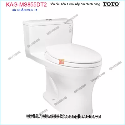Bồn cầu liền 1 khối TOTO chính hãng xả 2  Nhấn nắp êm KAG-MS855DT2