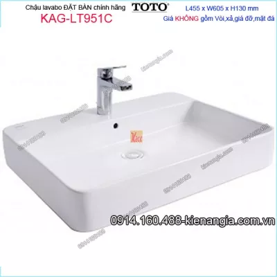 Chậu lavabo Vuông ĐẶT BÀN TOTO TOTO 455X605mm KAG-LT951C