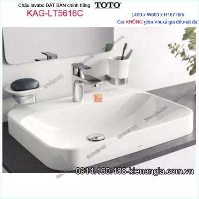 Chậu lavabo Vuông ĐẶT BÀN TOTO TOTO  460X600mm KAG-LT5616C