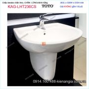Chậu lavabo chân treo lửng ốp tường TOTO  465X530mm KAG-LHT236CS