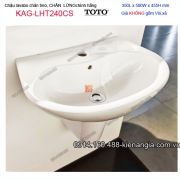 Chậu lavabo chân treo lửng ốp tường TOTO  350X500mm KAG-LHT240CS
