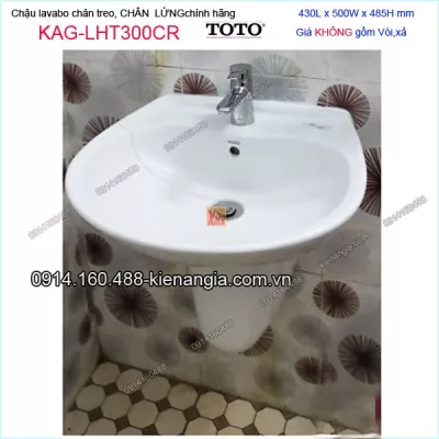 Chậu lavabo chân treo lửng ốp tường TOTO 430X500mm KAG-LHT300CR