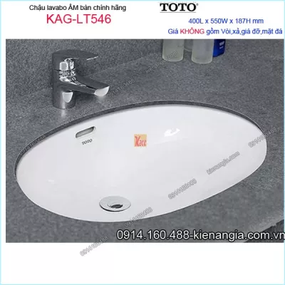 Chậu lavabo Âm bàn đá TOTO chính hãng 400x550mm KAG-LT546