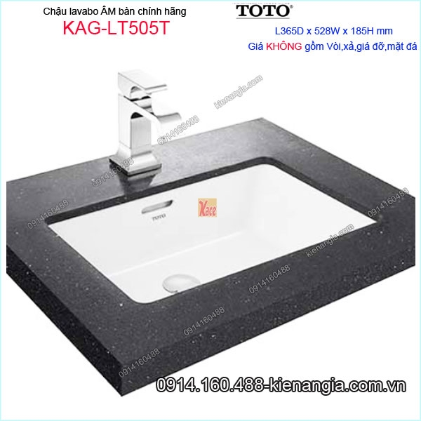 Chậu lavabo Âm bàn đá TOTO chính hãng 365x528mm KAG-LT505T