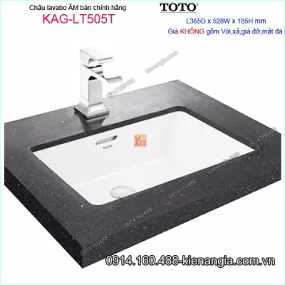 Chậu lavabo Âm bàn đá TOTO chính hãng 365x528mm KAG-LT505T