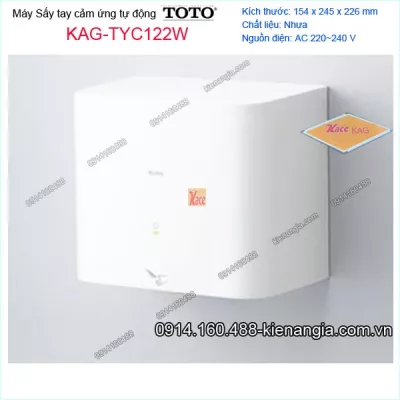 Máy sấy tay cảm ứng tự động chính hãng TOTO KAG-TYC122WF