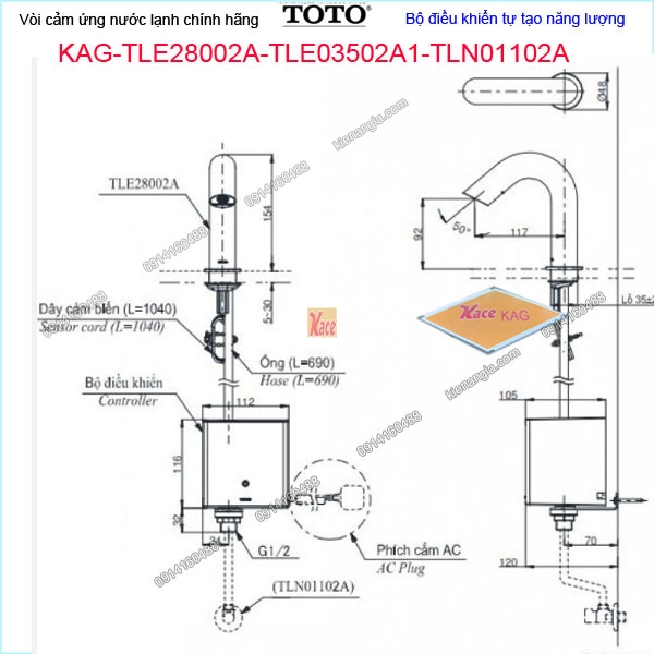 KAG-TLE28002A-TLE03502A1-TLN01102A-Voi-cam-ung-lanh-tu-tao-nang-luong-TOTO-KAG-TLE28002A-TLE03502A1-TLN01102A-thong-so