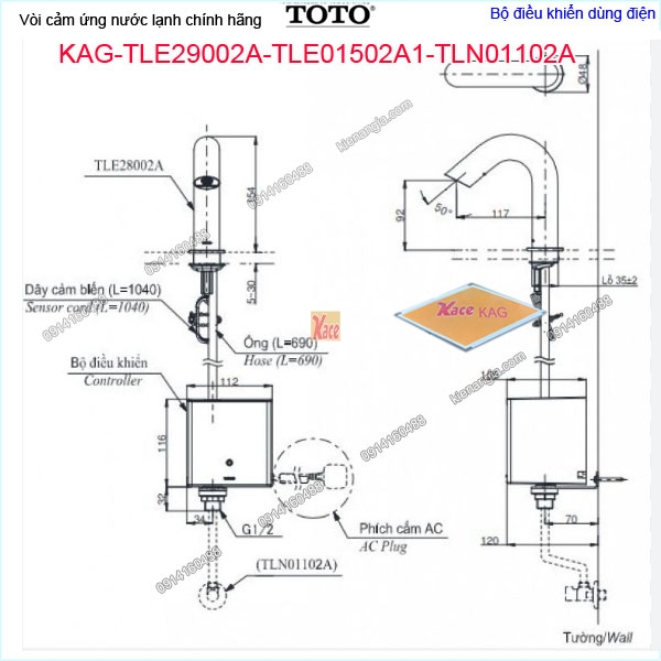 KAG-TLE29002A-TLE01502A1-TLN01102A-Voi-cam-ung-lanh-dung-dien-TOTO-KAG-TLE29002A-TLE01502A1-TLN01102A-thong-so