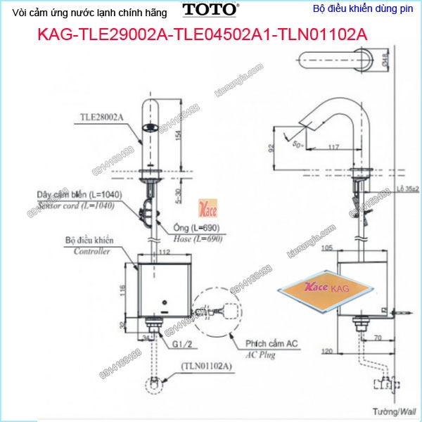 KAG-TLE29002A-TLE04502A1-TLN01102A-Voi-cam-ung-lanh-dung-pin-TOTO-KAG-TLE29002A-TLE04502A1-TLN01102A-thong-so