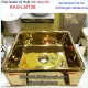 Lavabo vuông sứ mạ vàng lấp lánh KAG-LMT38
