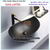 Chậu lavabo mỹ thuật màu đen đặt bàn KAG-LMT63