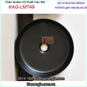 Chậu lavabo tròn ĐẶT BÀN  bằng sứ mỹ thuật màu đen Black  KAG-LMT49