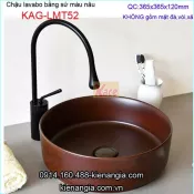 Chậu lavabo tròn màu nâu đặt bàn KAG-LMT52