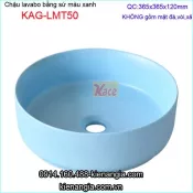 Chậu lavabo tròn màu xanh đặt bàn KAG-LMT50