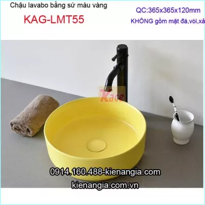 Chậu lavabo tròn màu vàng đặt bàn KAG-LMT55