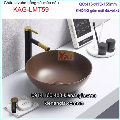 Chậu lavabo màu nâu đặt bàn KAG-LMT59