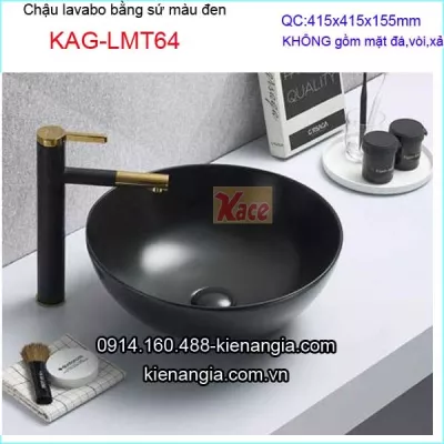 Chậu lavabo màu đen đặt bàn KAG-LMT64