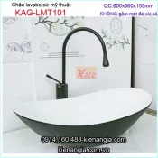 Lavabo mỹ thuật màu đen trắng KAG-LMT101
