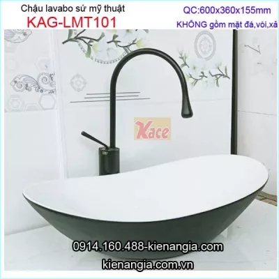Lavabo mỹ thuật màu đen trắng KAG-LMT101