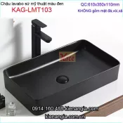 Chậu lavabo chữ nhật mỹ thuật màu đen KAG-LMT103