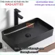 Chậu lavabo chữ nhật mỹ thuật màu đen KAG-LMT103