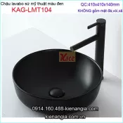 Chậu lavabo tròn mỹ thuật màu đen KAG-LMT104