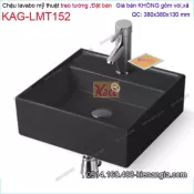 Chậu lavabo ĐEN treo tường,đặt bàn 38x38cm KAG-LMT152