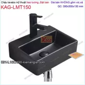 Chậu lavabo ĐEN treo tường,đặt bàn 39x30cm KAG-LMT150