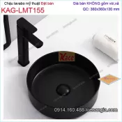 Chậu lavabo tròn màu ĐEN đặt bàn 36x36cm KAG-LMT155
