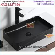 Chậu lavabo ĐEN đặt bàn 60x35cm KAG-LMT156