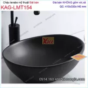 Chậu lavabo oval màu ĐEN đặt bàn 41x33cm KAG-LMT154