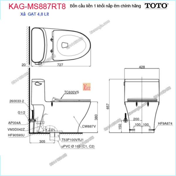 KAG-MS887RT8-Bon-cau-lien-1-khoi-TOTO-chinh-hang-KAG-MS887RT8-kich-thuoc-lap-dat